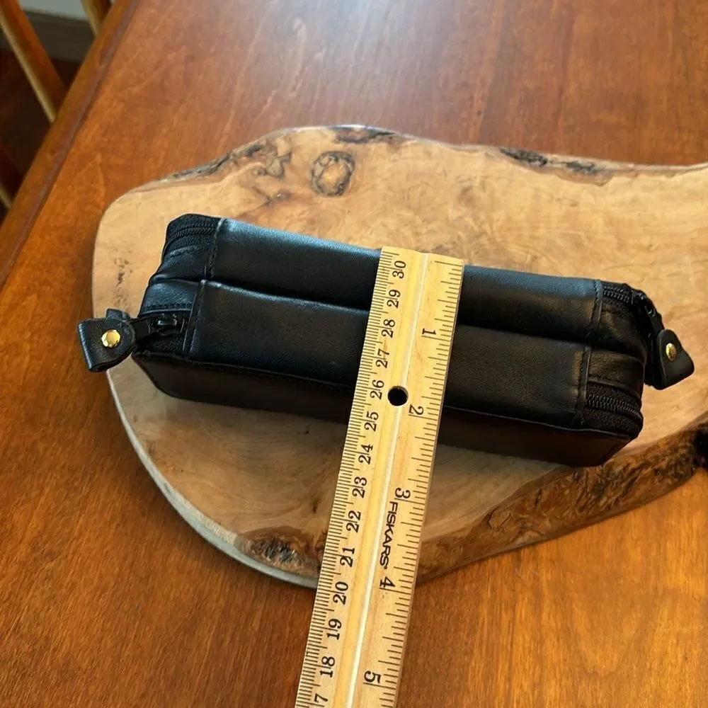 NEW Etienne Aigner Leather Double Zip Eye Glasses Case